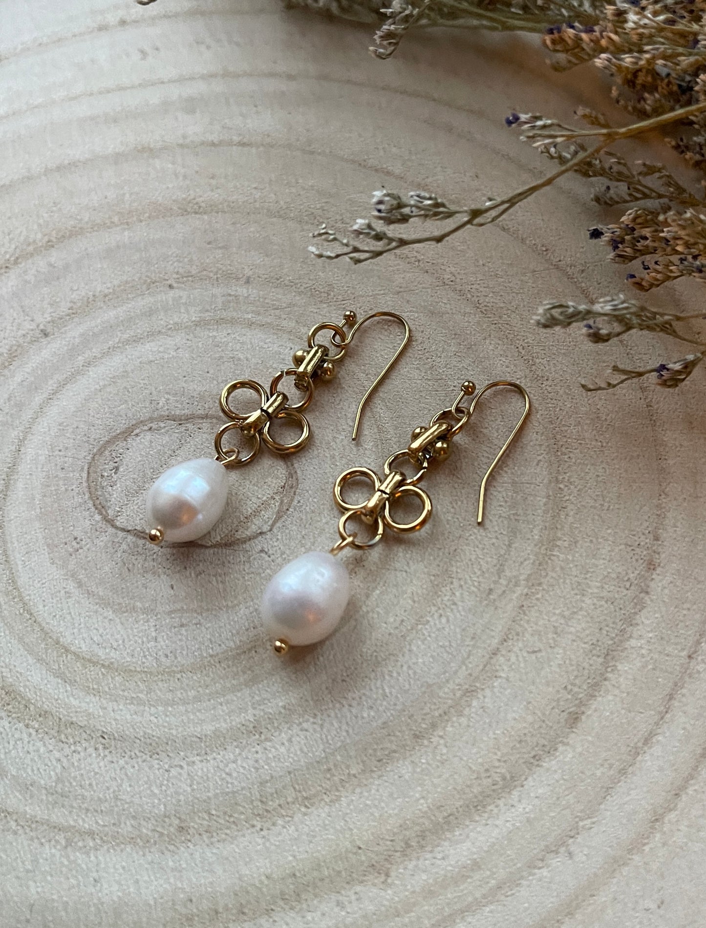 Autumn Pearl Dangle Earrings