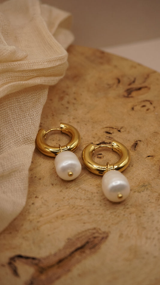 Freshwater Pearl Hoops
