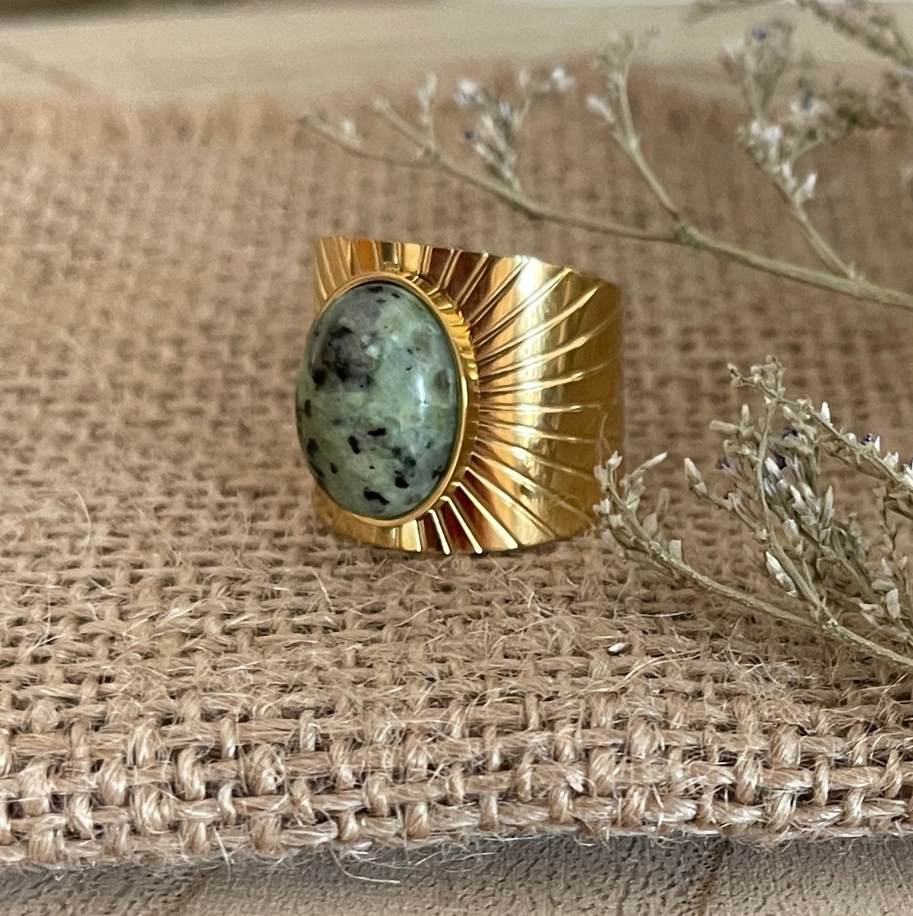 African Turquoise Feature Ring