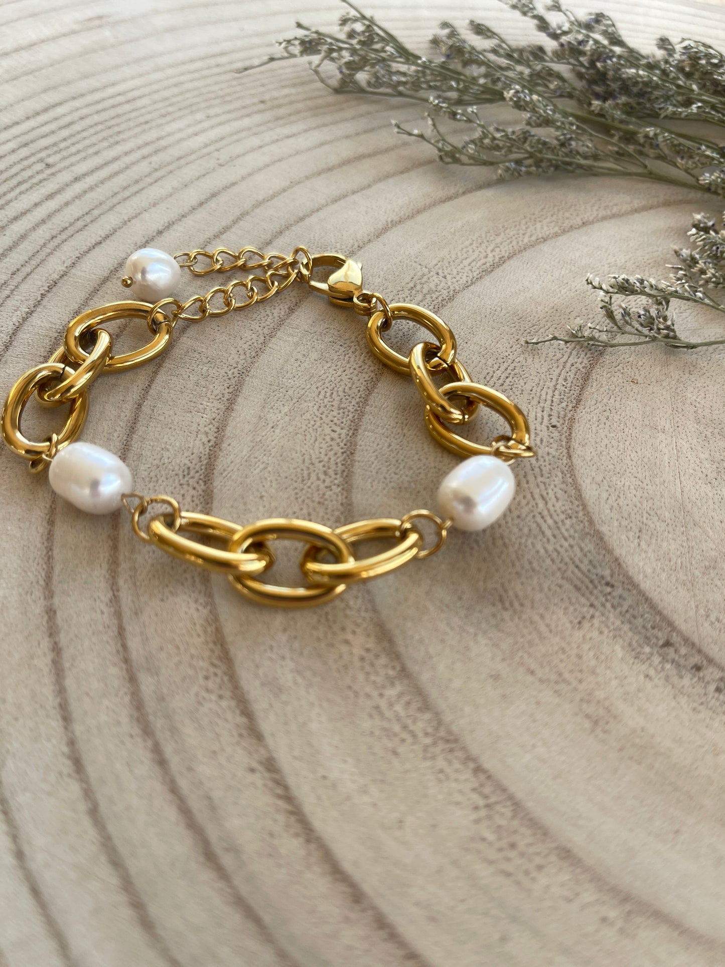 Chunky link | Freshwater Pearl Bracelet