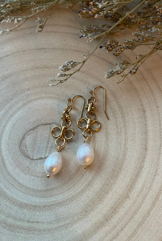 Autumn Pearl Dangle Earrings