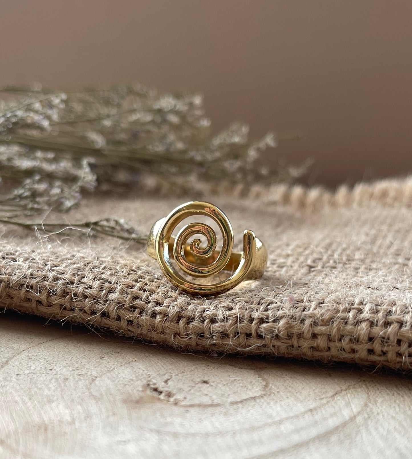 Integrated Swirl Ring | 18K Gold Plated | Stainless Steel