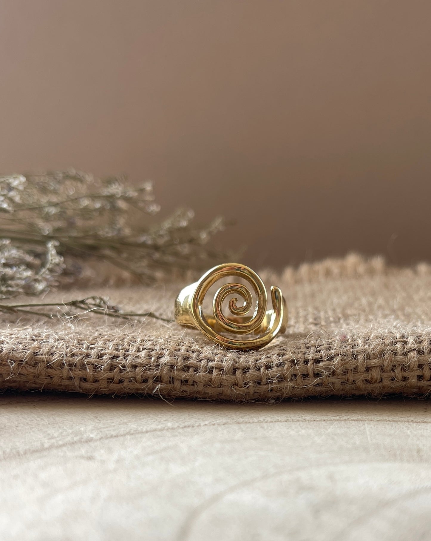 Integrated Swirl Ring | 18K Gold Plated | Stainless Steel