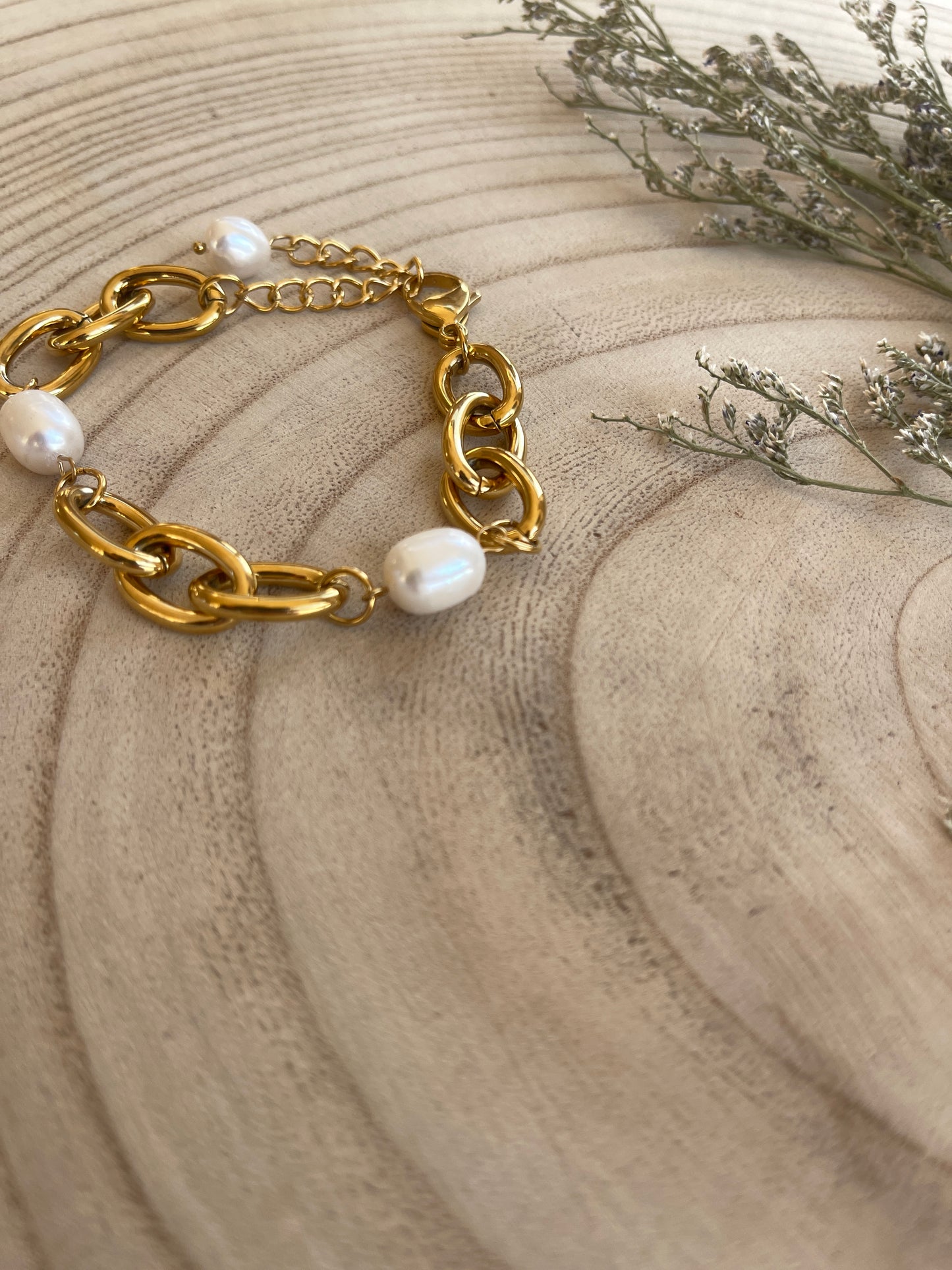 Chunky link | Freshwater Pearl Bracelet