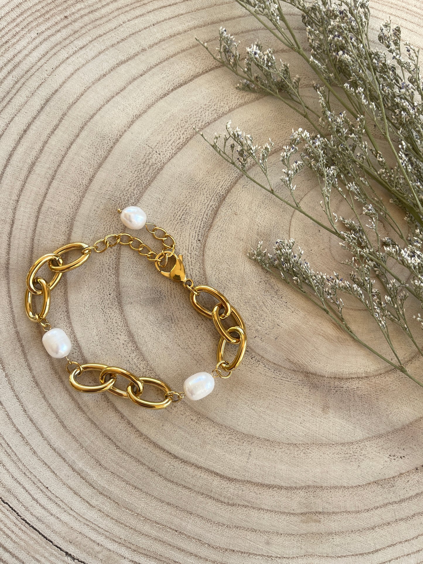 Chunky link | Freshwater Pearl Bracelet