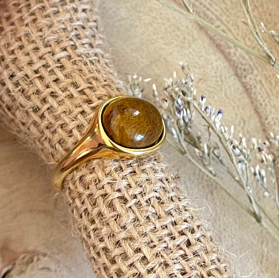 Real Stone Brown Ring