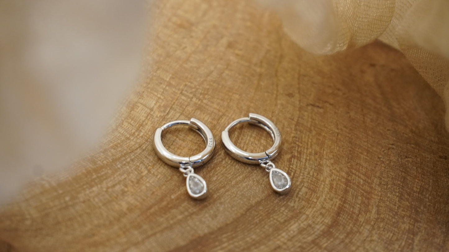 Dainty Droplet Hoops