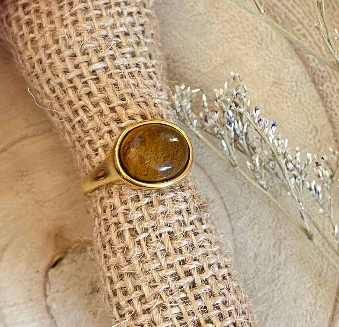 Real Stone Brown Ring