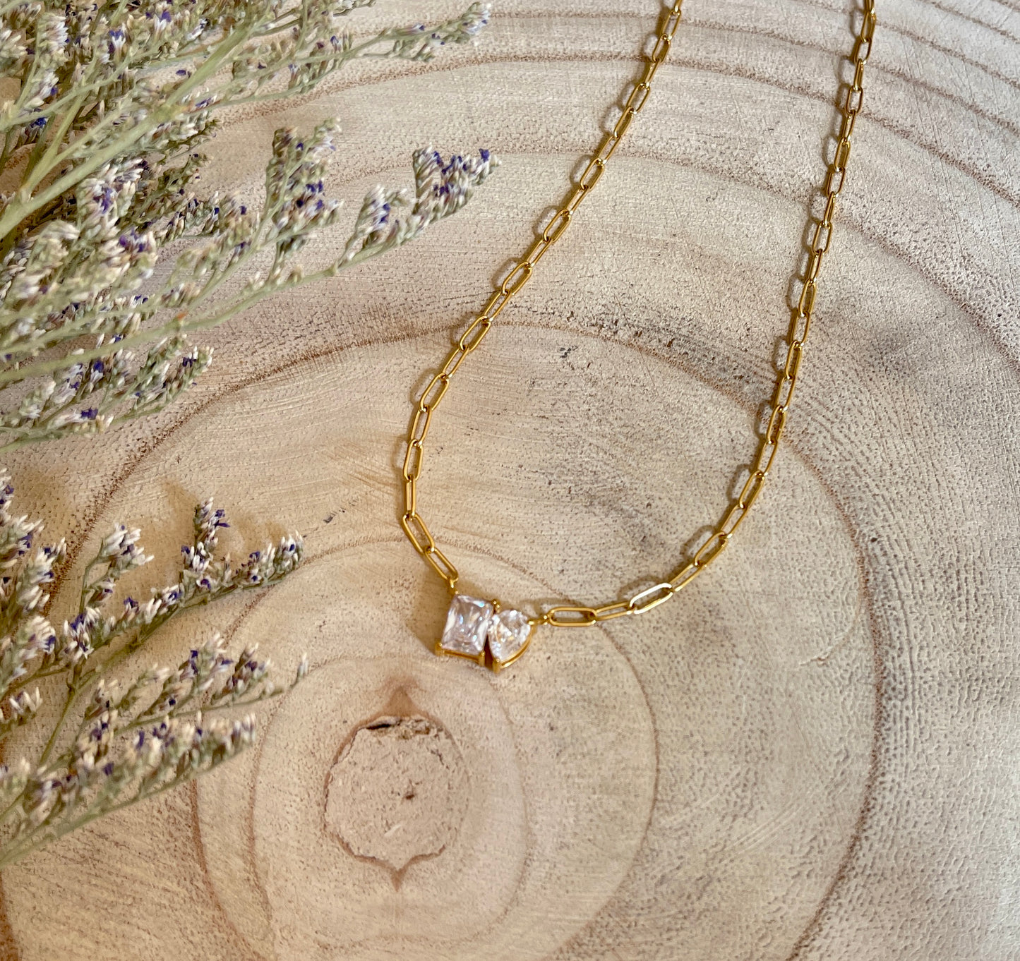 Minimalist Dual Stone Necklace