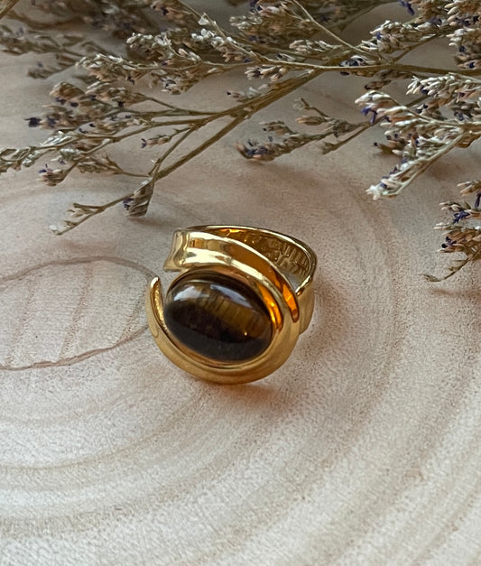 Vintage Chunky Tigers Eye Ring