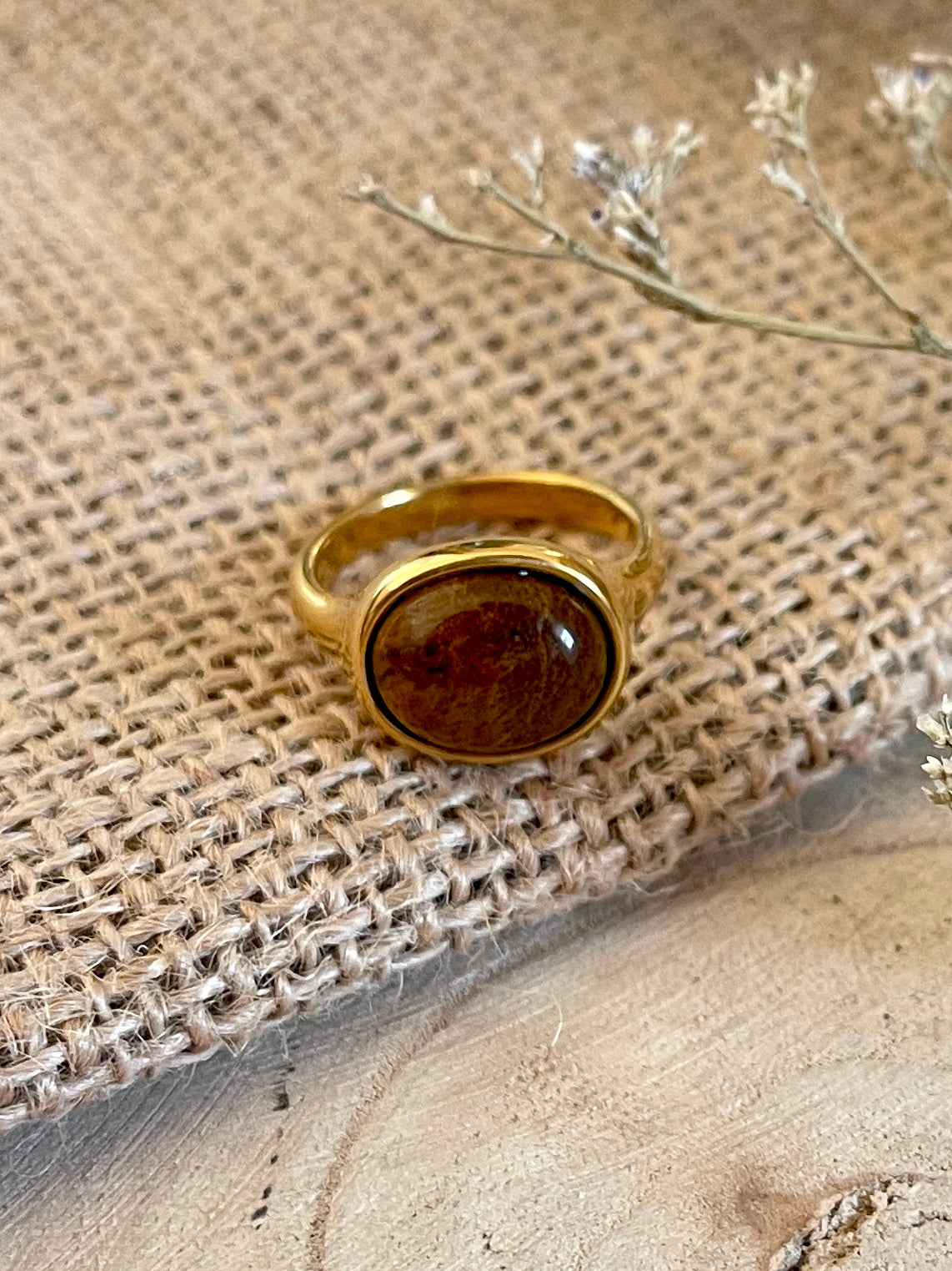 Real Stone Brown Ring