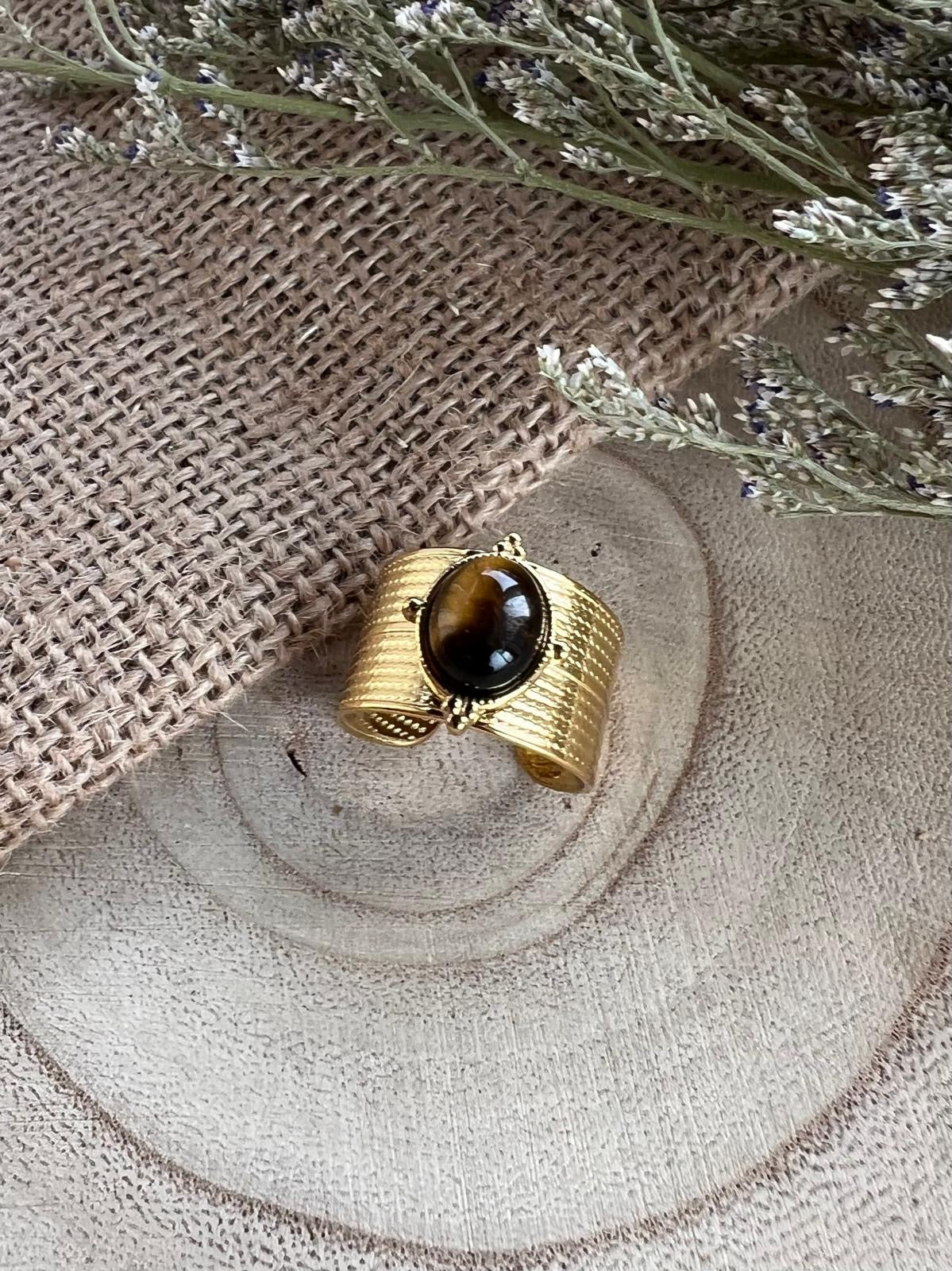 Brown Stone Band Ring