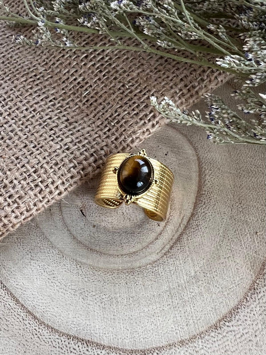 Brown Stone Band Ring