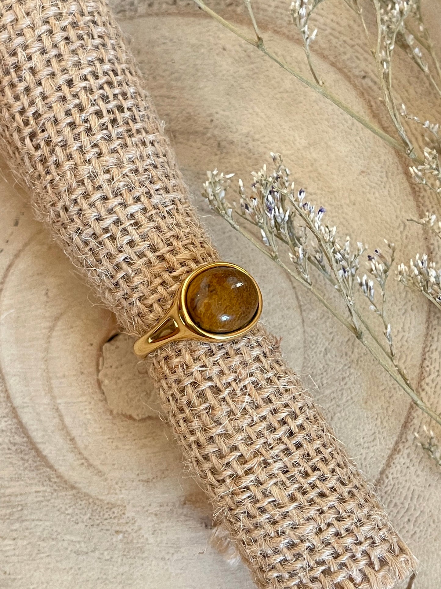 Real Stone Brown Ring